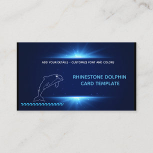 Diamantformgivning - Rhinestone Dolphin Visitkort