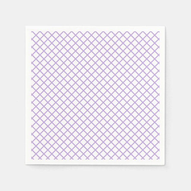 Diamantgaller Soft Lavendel - Vit Pappersservett (Framsidan)