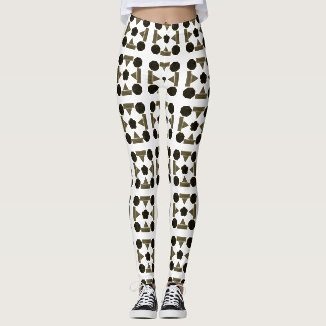 Diamantgeometrisk Art Leggings (Framsida)