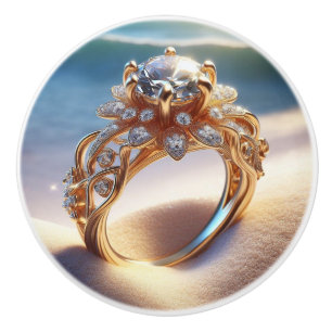 Diamantguldring på stranden knopp
