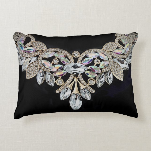 Diamanthalsar elegant med gnistdiamant prydnadskudde (Framsidan)