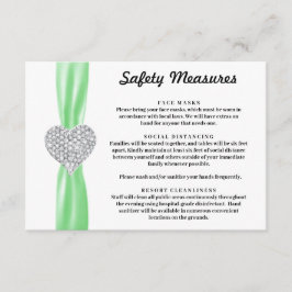 Diamanthjärta Grönt band Säkerhetsåtgärder Tilläggskort