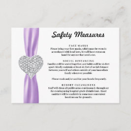 Diamanthjärta Lila band Säkerhetsåtgärder Tilläggskort