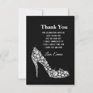 Diamanthögklackar glitter elegant tack kort