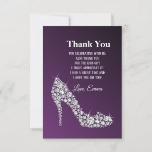 Diamanthögklackar glitter elegant tack kort