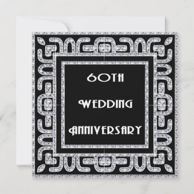 Diamantjubileum 60-årsdag för bröllopsdag inbjudningar (Framsida)