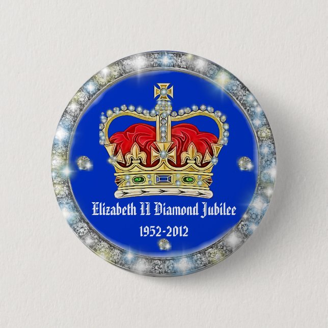 Diamantjubileumkronaemblem Knapp (Framsida)