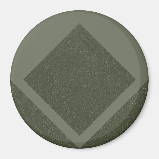 Diamantkant Mossgrön Magnet (Framsidan)
