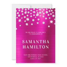 Diamantkonfetti Hot Pink Ombre Folie Examen