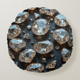Diamantkudde ser ut som diamantlyx rund kudde