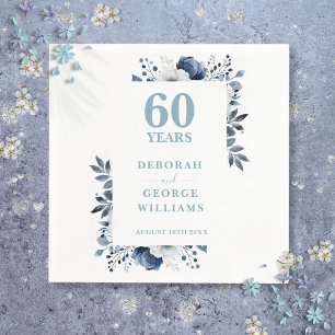 Diamantlandskapsblommor 60-års bröllopsdag pappersservett