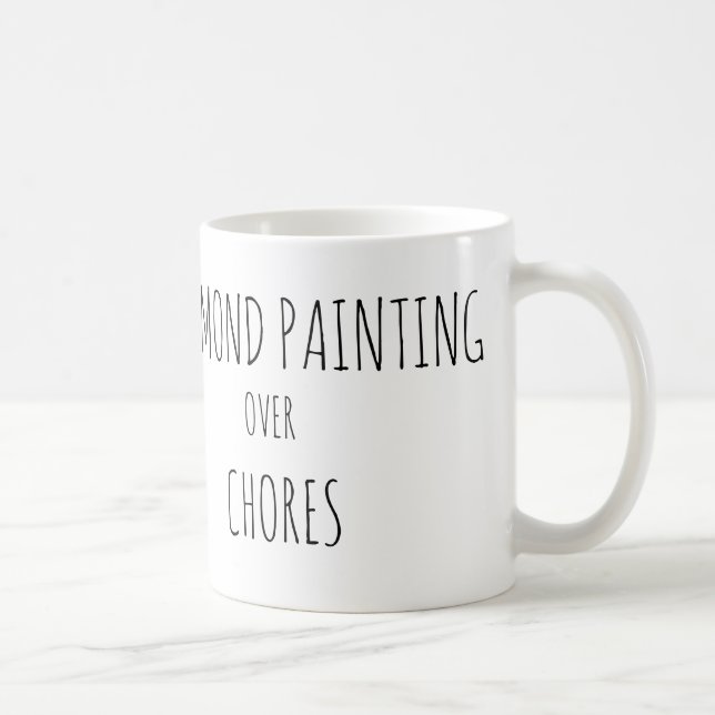 Diamantmålning framför hushållssysslor kaffemugg (Höger)