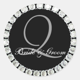 Diamantmonogram Q-anpassade Runt Klistermärke