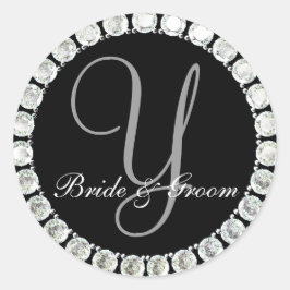 Diamantmonogram Y-anpassade Runt Klistermärke