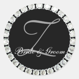 Diamantmonogram Z anpassade försegling Runt Klistermärke