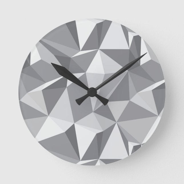 Diamantmönster - abstrakt polygon rund klocka (Framsida)