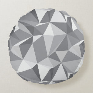 Diamantmönster - abstrakt polygon rund kudde