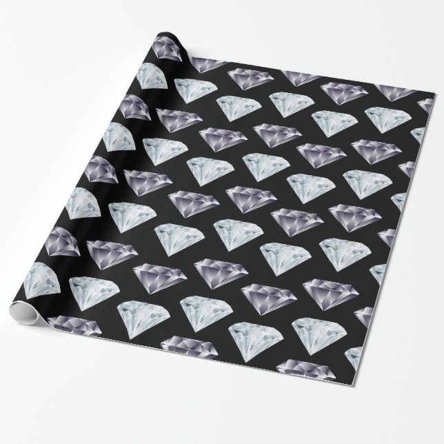 Diamantmönster Bling Bling Lyx Dyrt Present  Presentpapper (Utrullad)