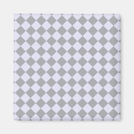 Diamantmönster i grått och lavendel magnet