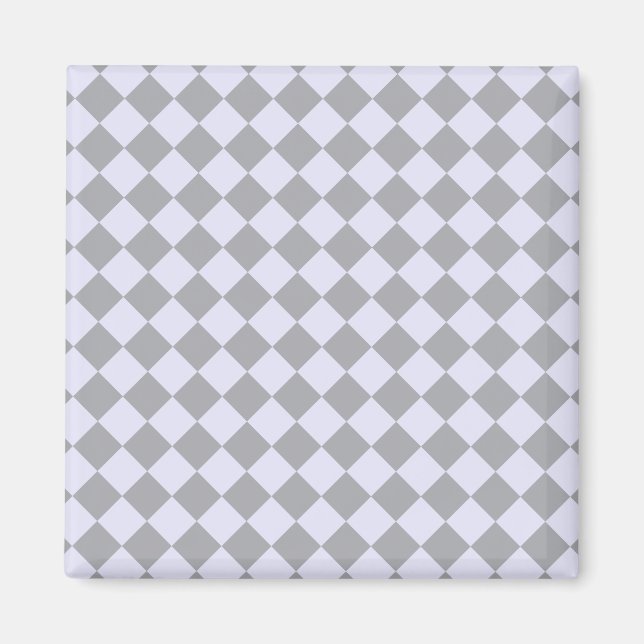 Diamantmönster i grått och lavendel magnet (Framsidan)