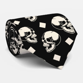 Diamantmönster med dödskallar Halloweenfirande Slips