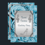 Diamantmusik noterar, stilett- & blåttro sött 16 inbjudningar<br><div class="desc">Härlig, stilfull och romantisk sweet sixteen/söta 16 födelsedagsfest inbjudan för flicka. Bekläda av dessa gulliga blom- födelsedagsfestinbjudan har som skrivs ut för att avbilda av en para av för juvelrhinestonen för härligt silver den sparkly bling musik noter/trebleskrevan, och en nätt sparkly juvelstilett/kickhäl skor på en nätt silverlutningbakgrund. På silver är...</div>