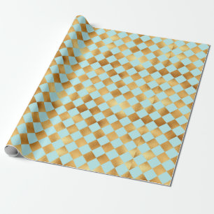 Diamantmynta och faux guld foil papper presentpapper