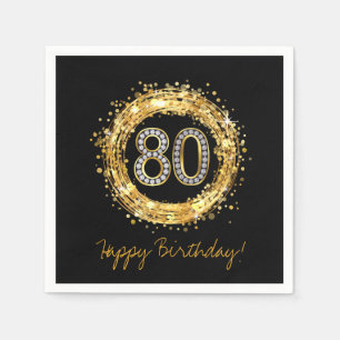 Diamantnummer 80 Glitter Bling Confetti GULD Pappersservett