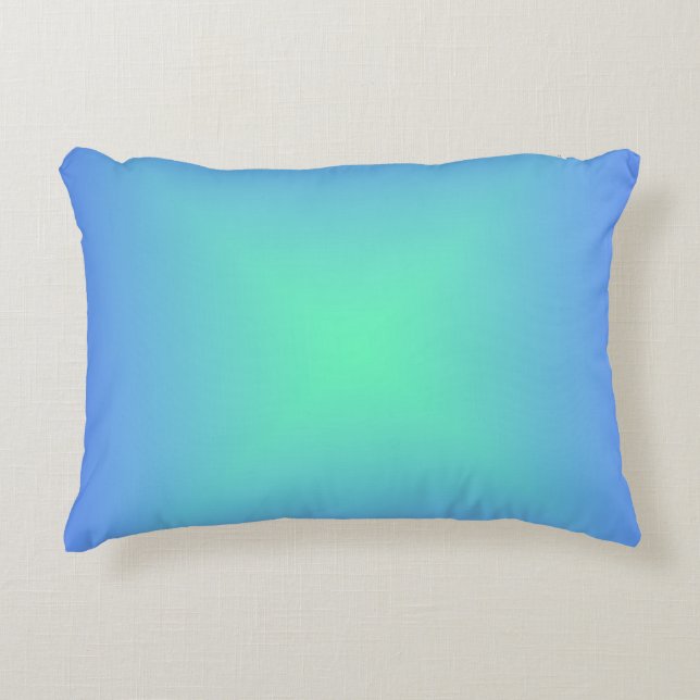 Diamantövertoningsblå till akvamarinblå grönt prydnadskudde (Framsidan)