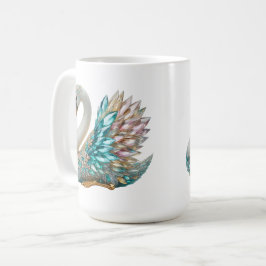 Diamantprydd Svandesign i Guld och Kristall Glitte Kaffemugg