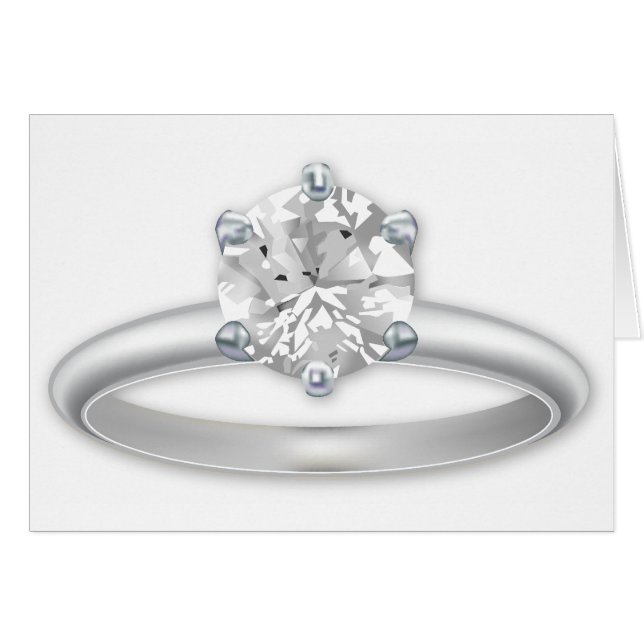 Diamantring Bling Clipart Hälsningskort (Framsidan Horizontal)