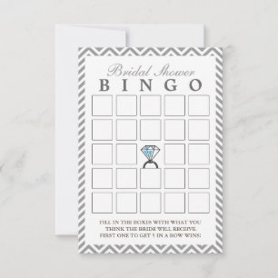 Diamantring Silver Sicksack Bröllop Bingo Kort