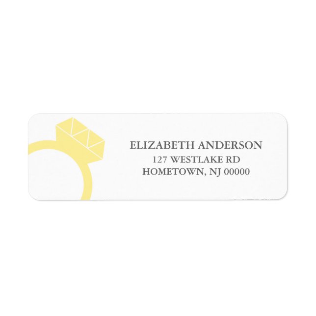 Diamantringadressetiketter Returadress Etikett (Framsidan)