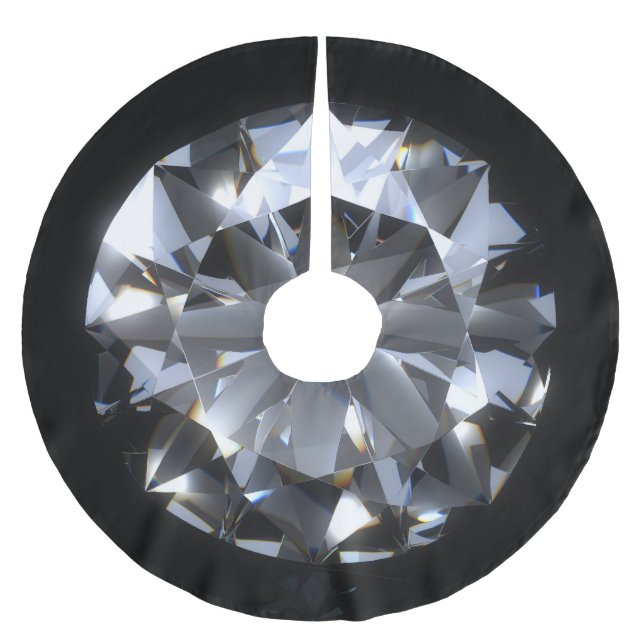Diamantsten: gnistra för svart utrymme. julgransmatta borstad polyester (Framsidan)