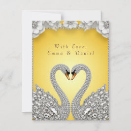 🌸 Diamantsvanar Speglad Romantisk Utformning✨ OSA Kort