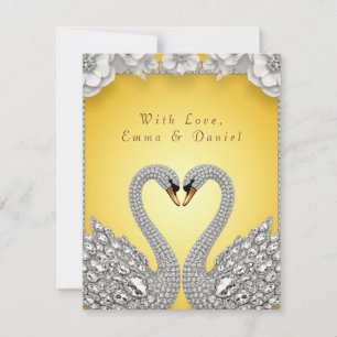 🌸 Diamantsvanar Speglad Romantisk Utformning✨ OSA Kort