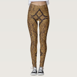 Diamantuppbackad Snake Mönster Leggings