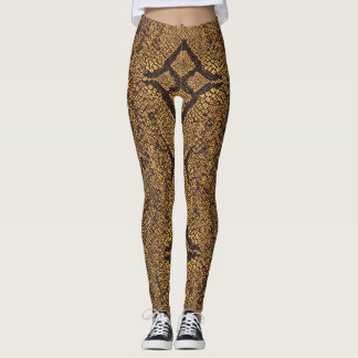 Diamantuppbackad Snake Mönster Leggings