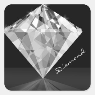 Diamantutskrift Fyrkantigt Klistermärke
