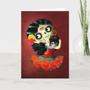 Diameter de Los Muertos Älskvärd mexicansk Catrina Kort