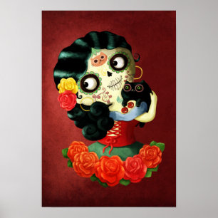 Diameter de Los Muertos Älskvärd mexicansk Catrina Poster