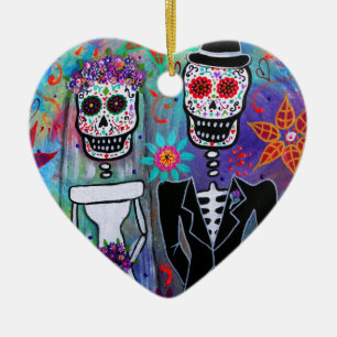 DIAMETER DE LOS MUERTOS BRÖLLOP JULGRANSPRYDNAD KERAMIK