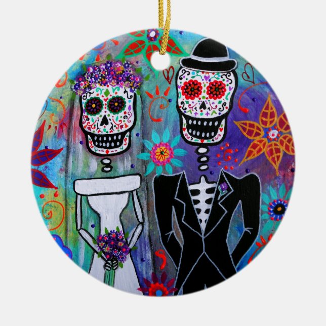 DIAMETER DE LOS MUERTOS BRÖLLOP JULGRANSPRYDNAD KERAMIK (Framsidan)