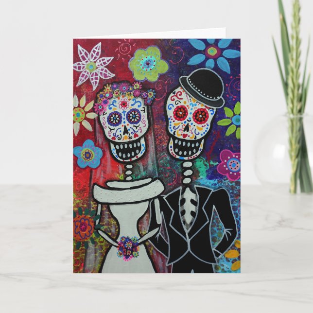 Diameter de los Muertos Bröllop Kort (Framsida)