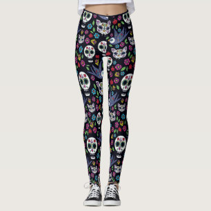 Diameter De Los Muertos Damasker bohemträdgård Leggings