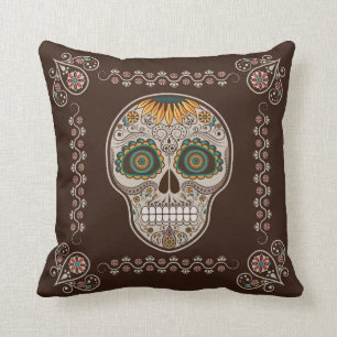 Diameter de los Muertos dekorativ solrosskalle Kudde