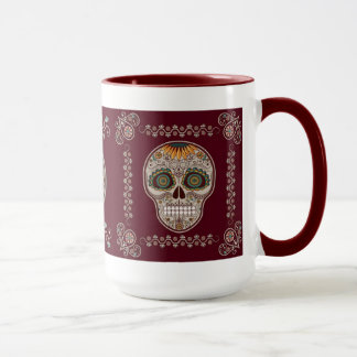 Diameter de los Muertos dekorativ solrosskalle Mugg