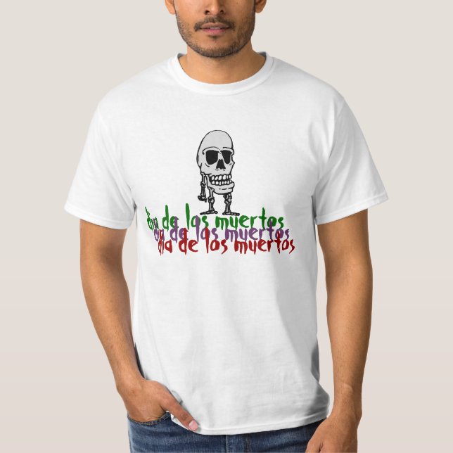 Diameter De Los Muertos Festlig lycklig skelett- Tee (Framsida)
