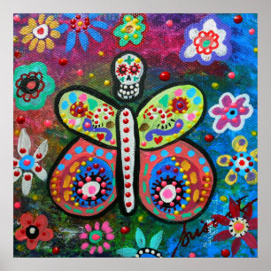 Diameter de los Muertos Fjäril Poster