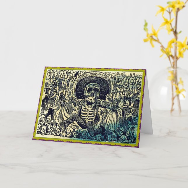 Diameter De Los Muertos hälsningkort Kort (Gul blomma)